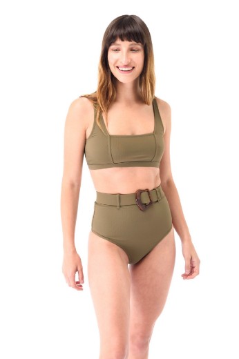 Imagen de Cancún - Bikini Tiro Alto con Cinto Verde