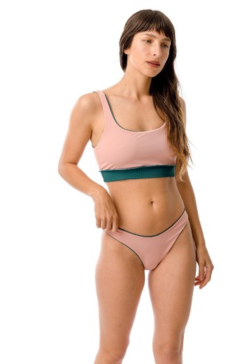 Imagen de Bábaro - Bikini Top Reversible Ribb Petróleo