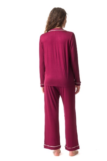 Imagen de Donatella - Pijama Camisero Largo Bordó