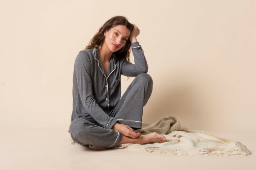 Imagen de Donatella - Pijama Camisero Largo Gris Oscuro