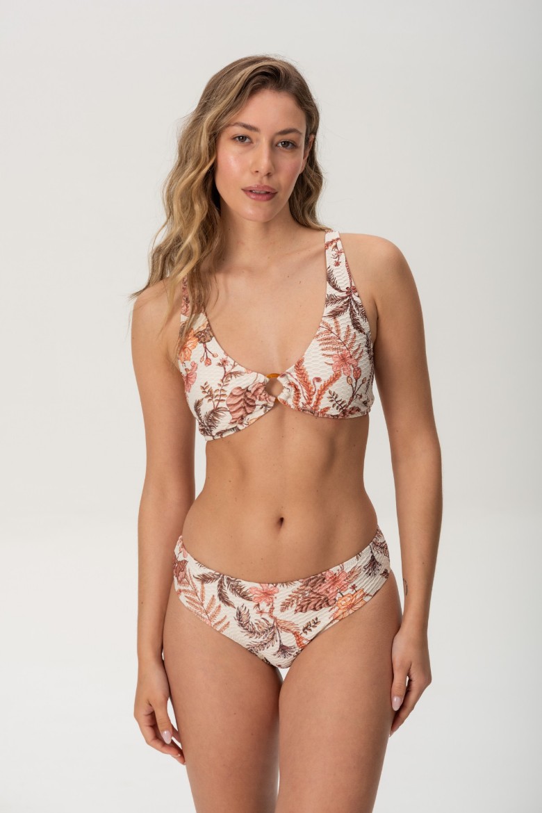Imagen de Marina del rey - Bikini con Argolla Estampado Floreado Crudo
