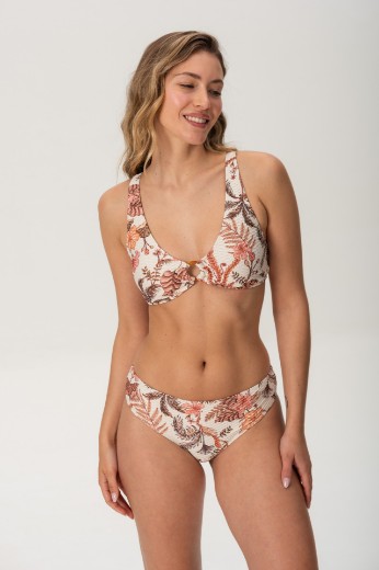 Imagen de Marina del rey - Bikini con Argolla Estampado Floreado Crudo