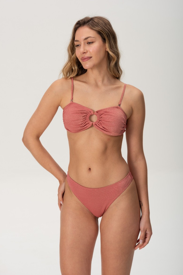 Imagen de Tulum - Bikini Bandeau con Argolla Rose Gold