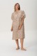 Imagen de Pampa - Vestido de Lino con Mangas Abullonadas Estampado Beige